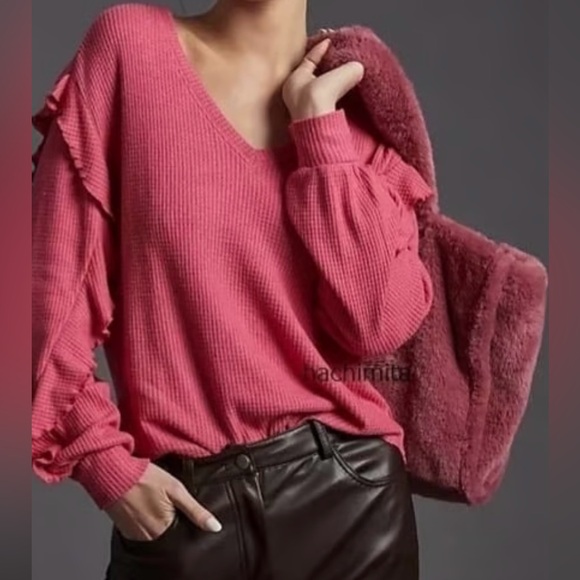 Anthropologie Handbags - Anthropologie Faux Fur Soft Fluffy Rose Pink Bag Tote